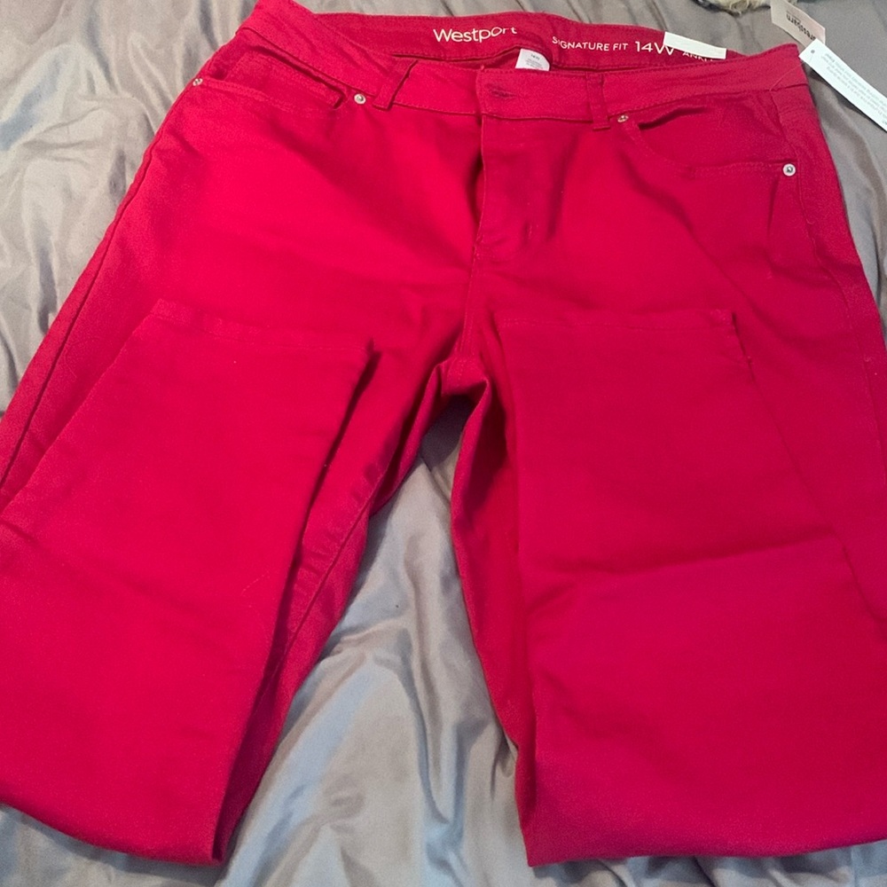 🆕 NWT Westport Signature Fit Red Jeans